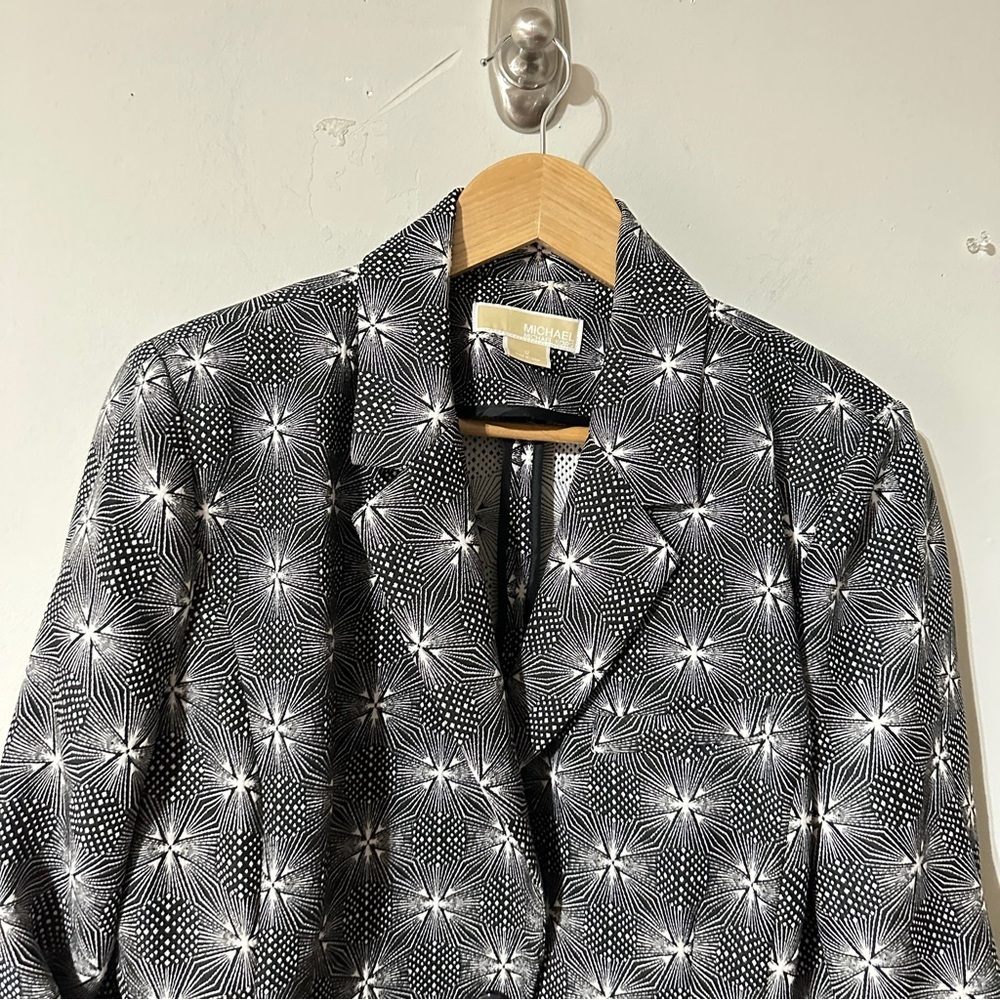 👉 Michael Michael Kors Black & White Geometric Blazer – Size 12 - Picture 6 of 7